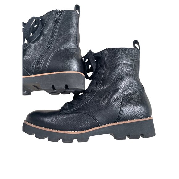 Vionic Women's 6.5 Lani Black Leather Lace Up Moto Combat Boots EUC Orthotic - Picture 7 of 12